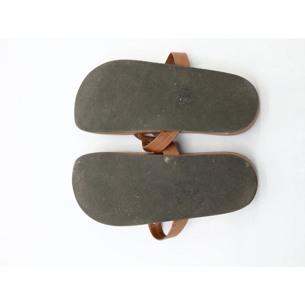 DV Dolce Vita Pandora Footbed Thong Sandals Tan Boho Summer Size 9 - Picture 7 of 8